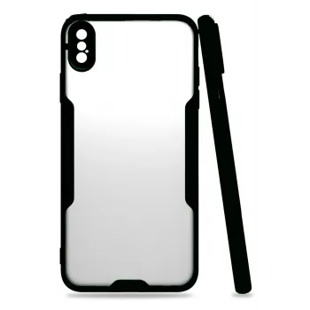 Newface iPhone XS Max Kılıf Platin Silikon - Siyah