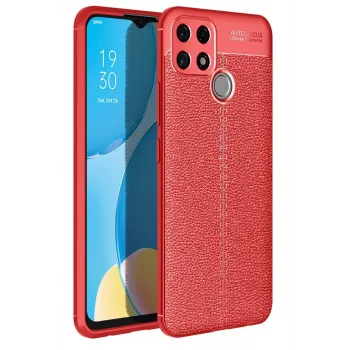 Newface Oppo A15 Kılıf Auto Focus Kapak - Kırmızı
