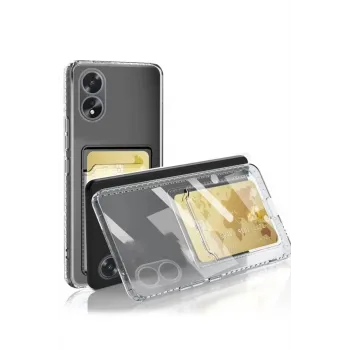Newface Oppo A38 Kılıf Kart Şeffaf Silikon - Şeffaf