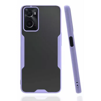 Newface Oppo A96 Kılıf Platin Silikon - Lila