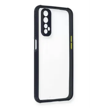 Newface Realme 7 Kılıf Miami Şeffaf Silikon - Lacivert