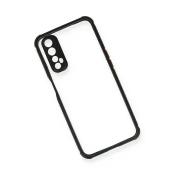 Newface Realme 7 Kılıf Miami Şeffaf Silikon - Siyah