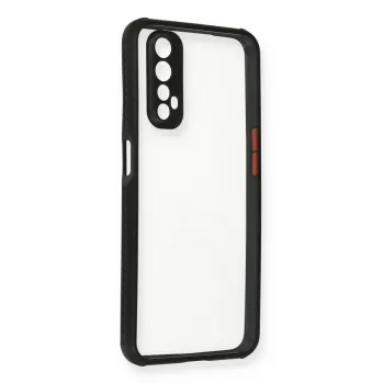 Newface Realme 7 Kılıf Miami Şeffaf Silikon - Siyah