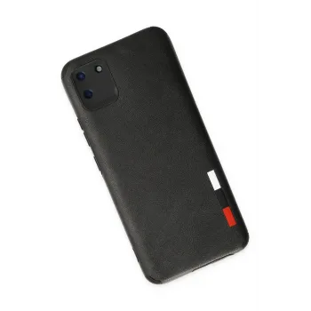 Newface Realme C11 Kılıf Loop Deri Silikon - Siyah