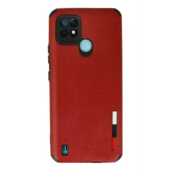 Newface Realme C21 Kılıf Loop Deri Silikon - Kırmızı