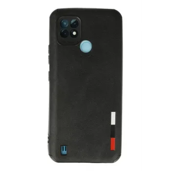 Newface Realme C21 Kılıf Loop Deri Silikon - Siyah