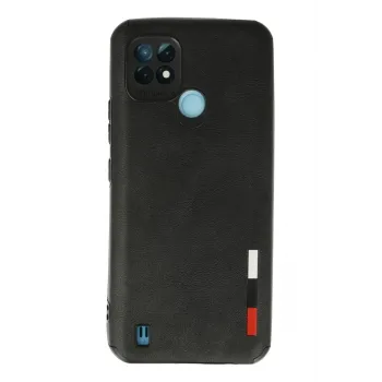 Newface Realme C21 Kılıf Loop Deri Silikon - Siyah