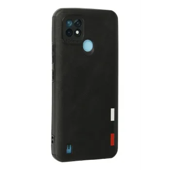 Newface Realme C21 Kılıf Loop Deri Silikon - Siyah