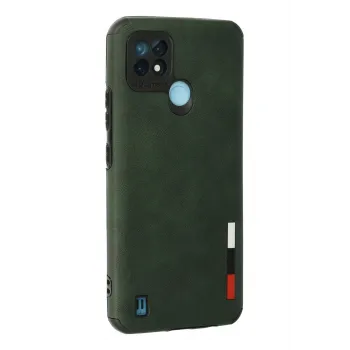 Newface Realme C21 Kılıf Loop Deri Silikon - Yeşil