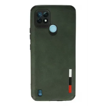 Newface Realme C21 Kılıf Loop Deri Silikon - Yeşil
