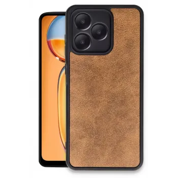 Newface Realme Note 50 4G Kılıf Aras Deri Kapak - Taba