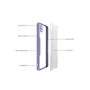 Newface Samsung Galaxy A02 Kılıf Platin Silikon - Mavi
