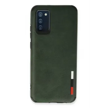 Newface Samsung Galaxy A03S Kılıf Loop Deri Silikon - Yeşil