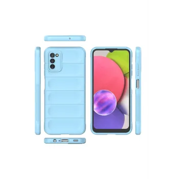 Newface Samsung Galaxy A03S Kılıf Optimum Silikon - Sky Blue