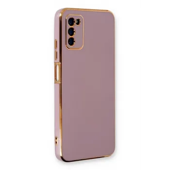 Newface Samsung Galaxy A03S Kılıf Volet Silikon - Mor
