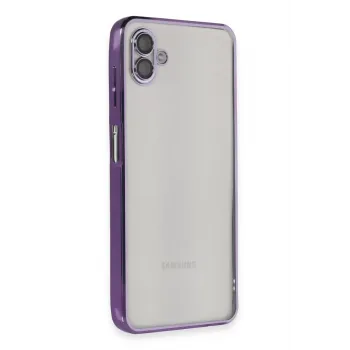 Newface Samsung Galaxy A04 Kılıf Razer Lensli Silikon - Mor
