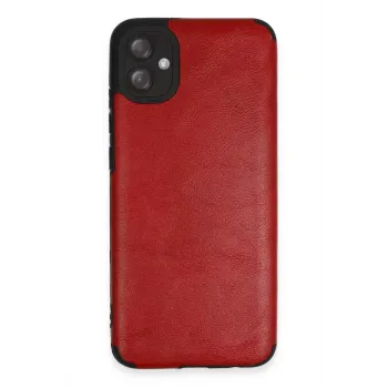 Newface Samsung Galaxy A04E Kılıf Loop Deri Silikon - Kırmızı