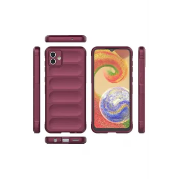 Newface Samsung Galaxy A04E Kılıf Optimum Silikon - Bordo