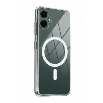 Newface Samsung Galaxy A06 Combo Sert Şeffaf Magsafe Kapak - Şeffaf