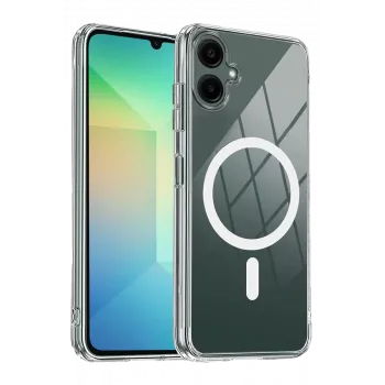 Newface Samsung Galaxy A06 Combo Sert Şeffaf Magsafe Kapak - Şeffaf