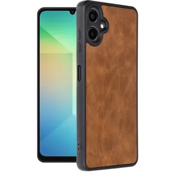 Newface Samsung Galaxy A06 Kılıf Aras Deri Kapak - Taba