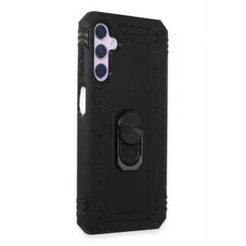 Newface Samsung Galaxy A14 4G Kılıf Sofya Yüzüklü Silikon Kapak - Siyah