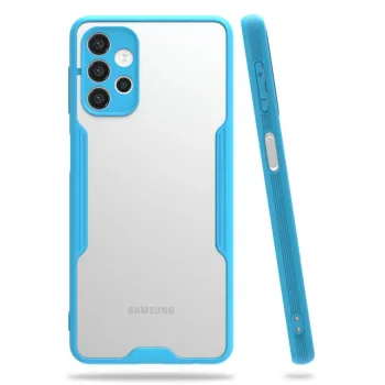 Newface Samsung Galaxy A52 Kılıf Platin Silikon - Mavi
