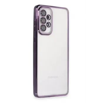 Newface Samsung Galaxy A73 5G Kılıf Razer Lensli Silikon - Mor