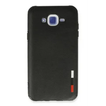 Newface Samsung Galaxy J7 Kılıf Loop Deri Silikon - Siyah