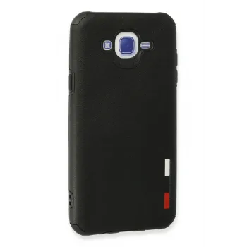 Newface Samsung Galaxy J7 Kılıf Loop Deri Silikon - Siyah