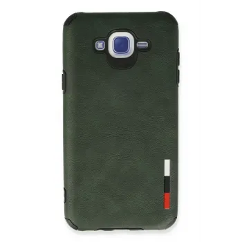 Newface Samsung Galaxy J7 Kılıf Loop Deri Silikon - Yeşil