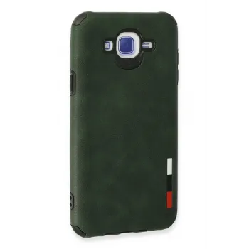 Newface Samsung Galaxy J7 Kılıf Loop Deri Silikon - Yeşil