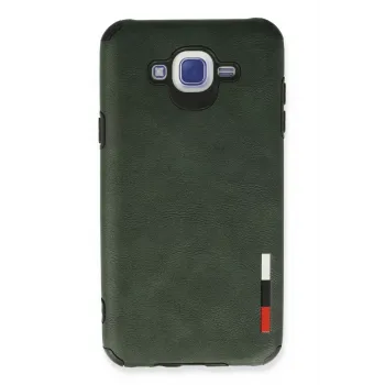 Newface Samsung Galaxy J7 Kılıf Loop Deri Silikon - Yeşil