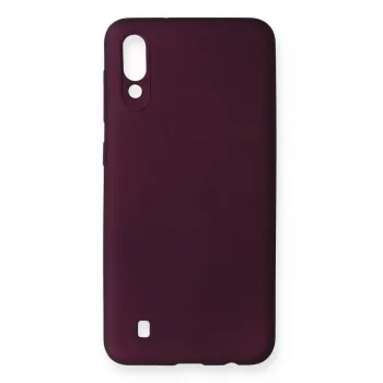Newface Samsung Galaxy M10 Kılıf First Silikon - Mürdüm