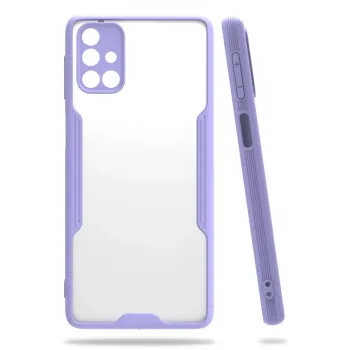 Newface Samsung Galaxy M31S Kılıf Platin Silikon - Lila