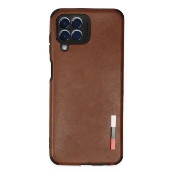 Newface Samsung Galaxy M33 Kılıf Loop Deri Silikon - Kahverengi