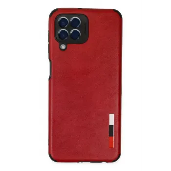 Newface Samsung Galaxy M33 Kılıf Loop Deri Silikon - Kırmızı