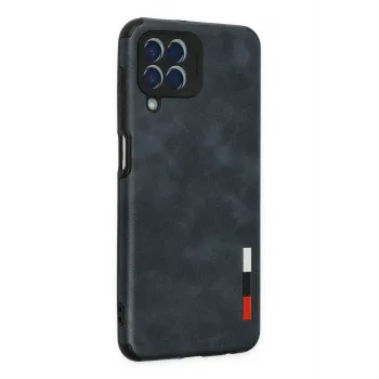 Newface Samsung Galaxy M33 Kılıf Loop Deri Silikon - Lacivert