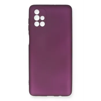 Newface Samsung Galaxy M51 Kılıf First Silikon - Mürdüm
