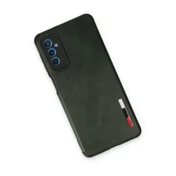 Newface Samsung Galaxy M52 5G Kılıf Loop Deri Silikon - Yeşil