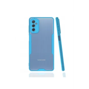 Newface Samsung Galaxy M52 5G Kılıf Platin Silikon - Mavi