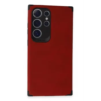 Newface Samsung Galaxy S24 Ultra Kılıf Loop Deri Silikon - Kırmızı