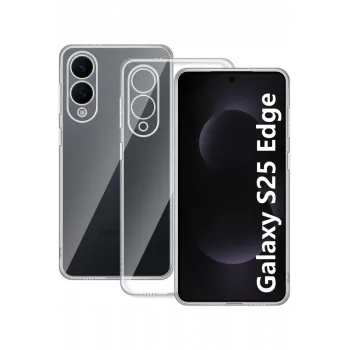 Newface Samsung Galaxy S25 Edge Kılıf Lüx Şeffaf Silikon