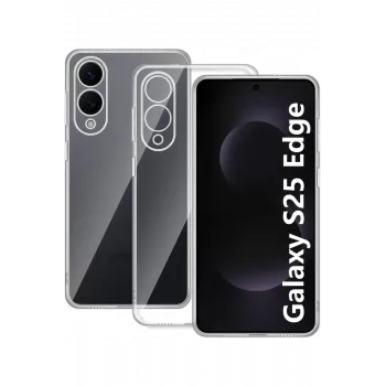 Newface Samsung Galaxy S25 Edge Kılıf Lüx Şeffaf Silikon