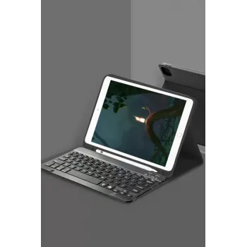 Newface Samsung Galaxy Tab A9 Plus Kılıf KC01 Smart Klavyeli Tablet Kılıfı - Siyah