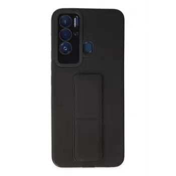 Newface Tecno Pova Neo Kılıf Mega Standlı Silikon - Siyah
