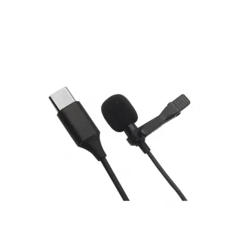 Newface Type-C 2 Metre Double Mikrofon - Siyah