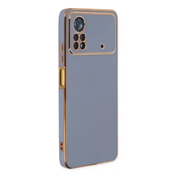 Newface Xiaomi Poco X4 Pro 5G Kılıf Volet Silikon - Mavi