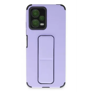 Newface Xiaomi Poco X5 5G Kılıf Mega Standlı Silikon - Lila