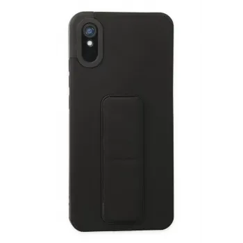 Newface Xiaomi Redmi 9A Kılıf Mega Standlı Silikon - Siyah